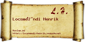 Locsmándi Henrik névjegykártya