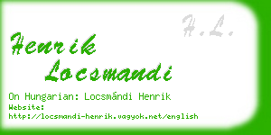 henrik locsmandi business card