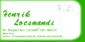 henrik locsmandi business card